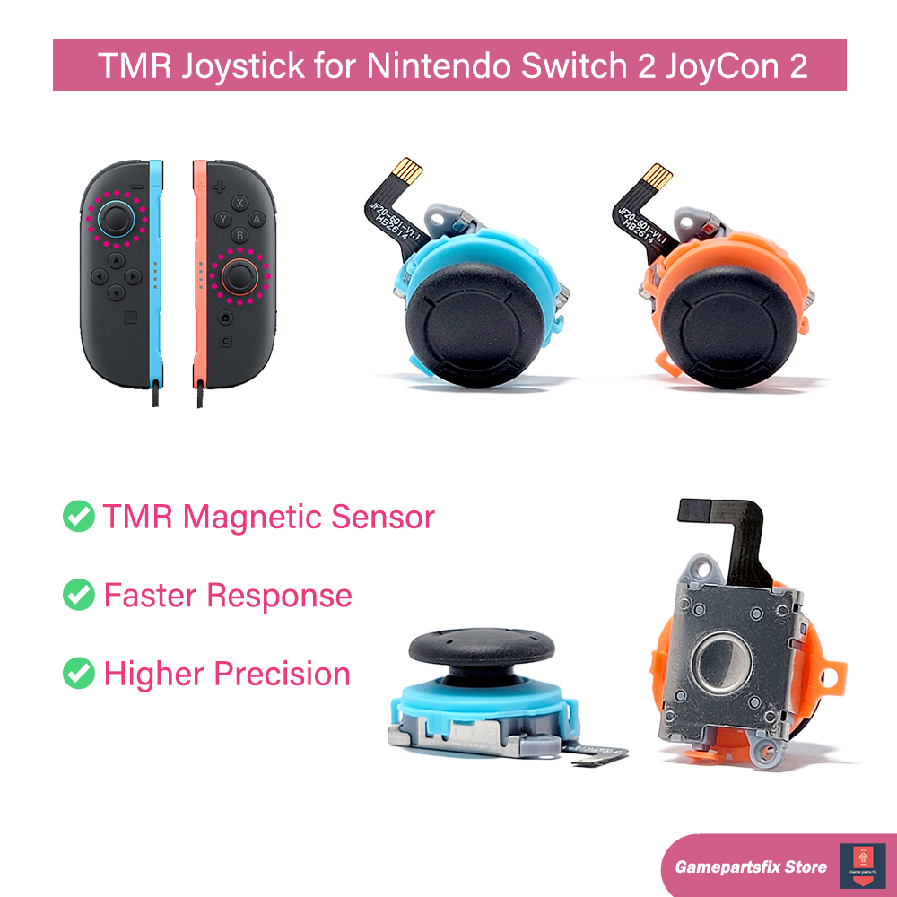 Gaming Console Nintendo Switch 2 - Joystick TMR Biru Oranye untuk Konsol