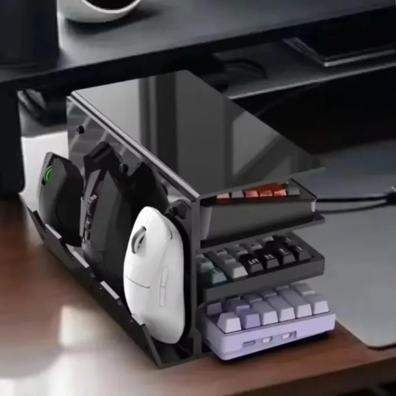 Gaming Console Keyboard - Rak Akrilik Bening 3 Tingkat untuk