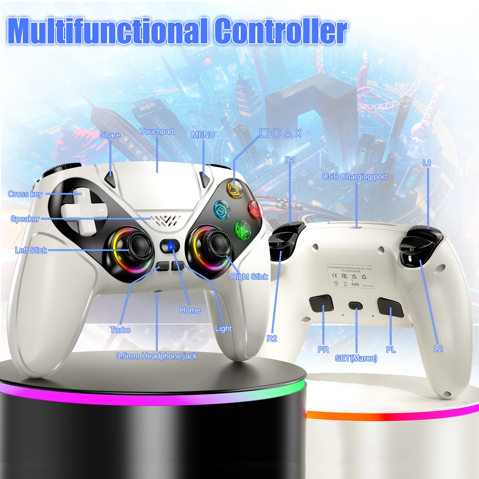 Kontroler Nirkabel Gamepad Unt - Gaming Console Bluetooth ulasan dan harga