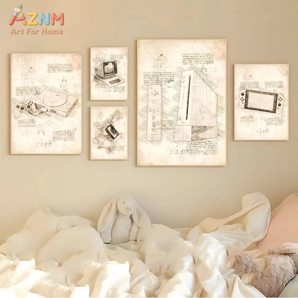 AZNM Konsol Game Vintage Skets - Gaming Console Room ulasan dan harga
