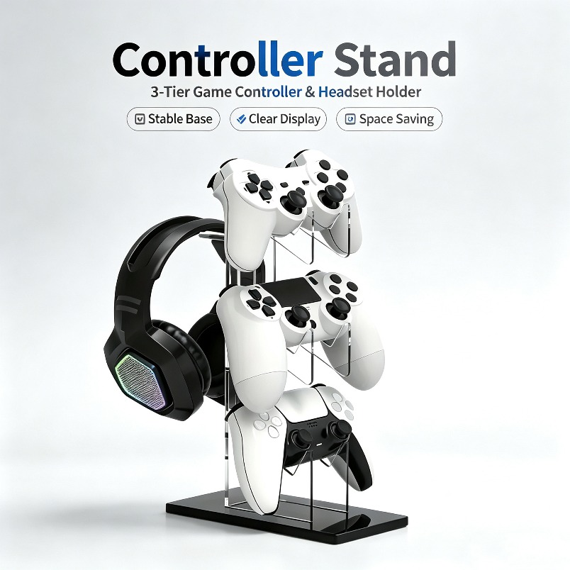 Rak Penyimpanan Headset 3 Ting - Gaming Console Organizer ulasan dan harga