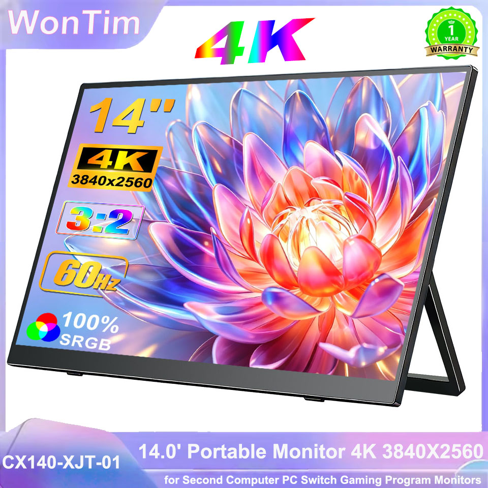 Monitor Portabel WonTim 14' 4K - Gaming Console Connect With Phone ulasan dan harga